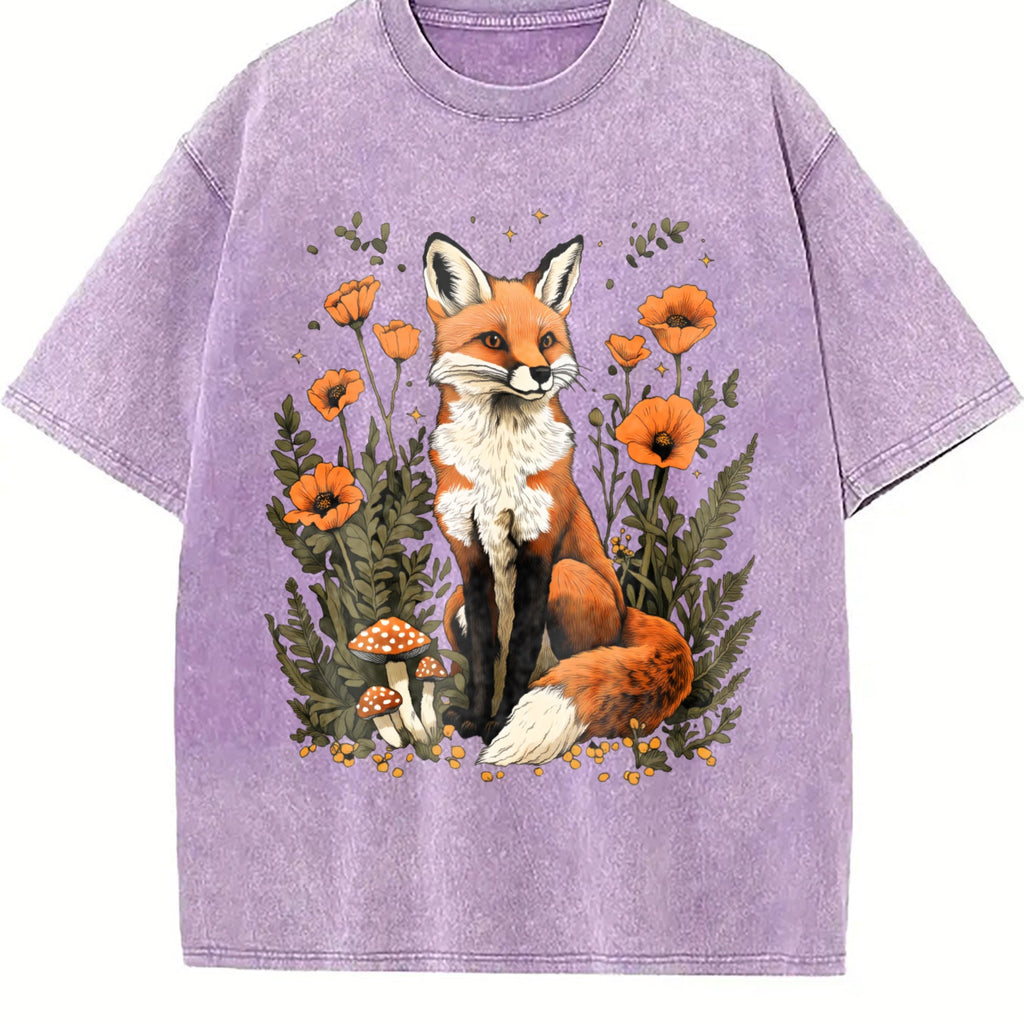 Plant And Animal Fox Floral Spotted Mushroom Summer Vintage product image 6