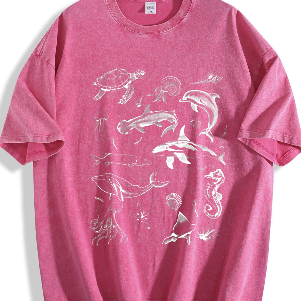 Sea Animals 90s Vintage Washed T-Shirt product image 7