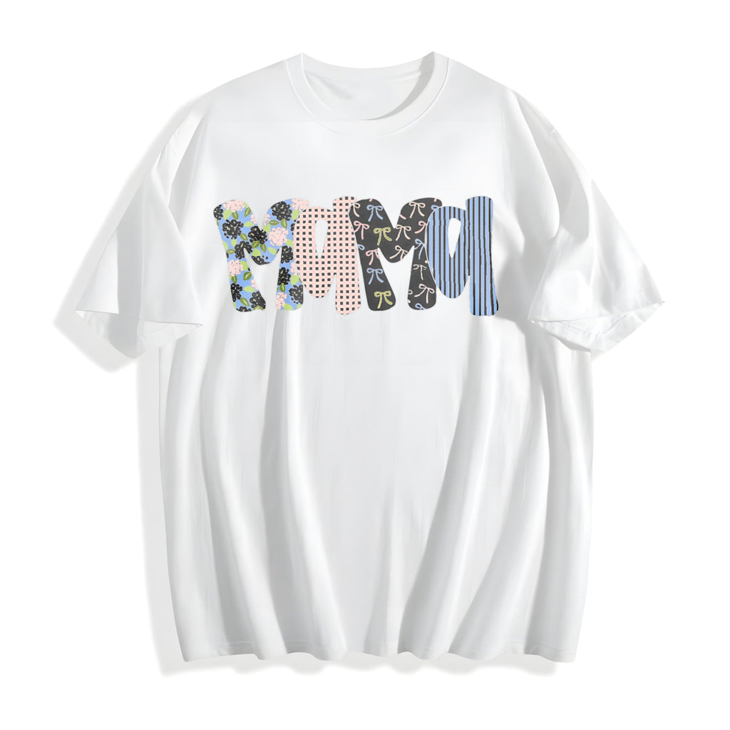 Floral Preppy Mama Mom Cotton T-Shirt product image 2