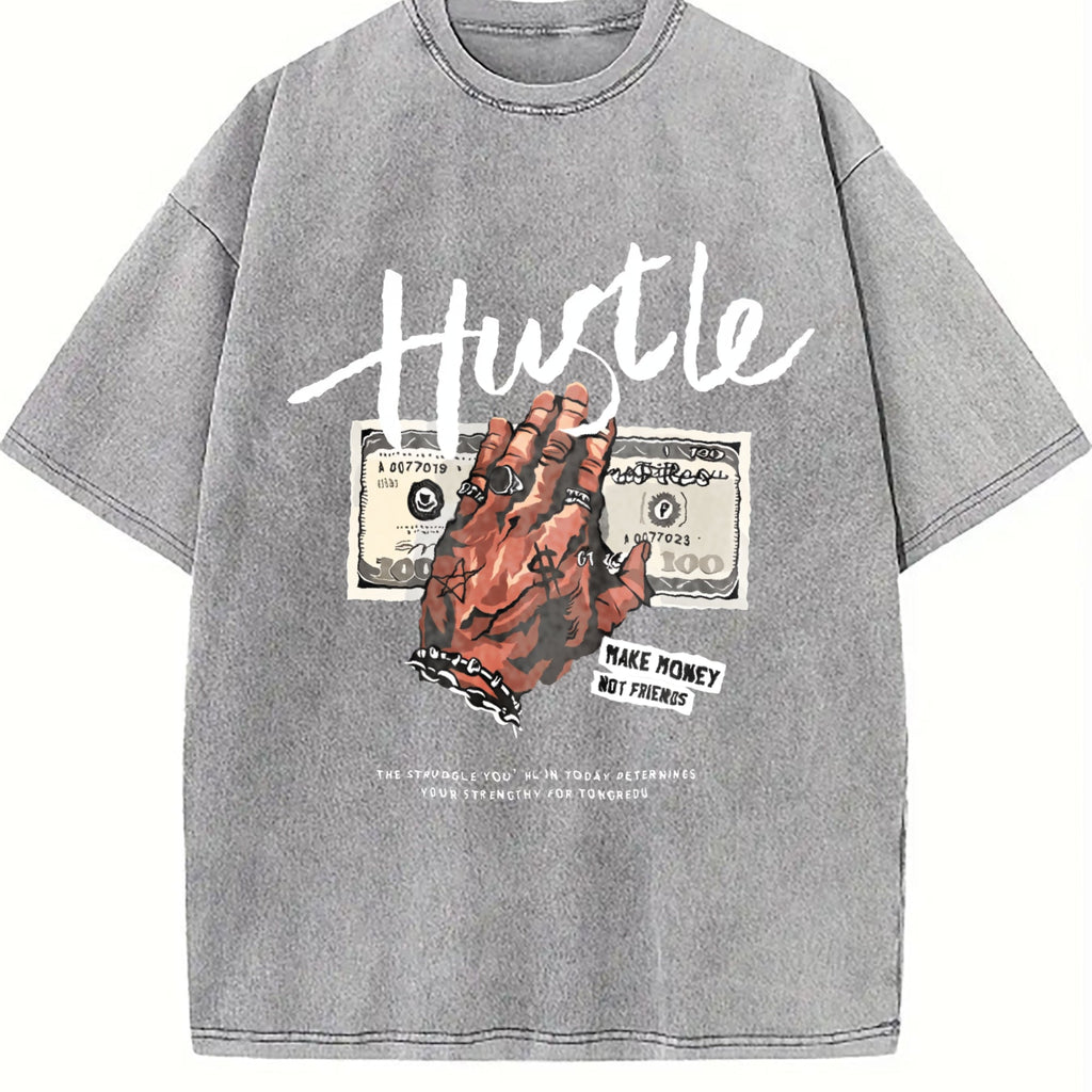 Hip-hop 'hustle' Money Hand This And Edgy Is Vintage Washed product image 4