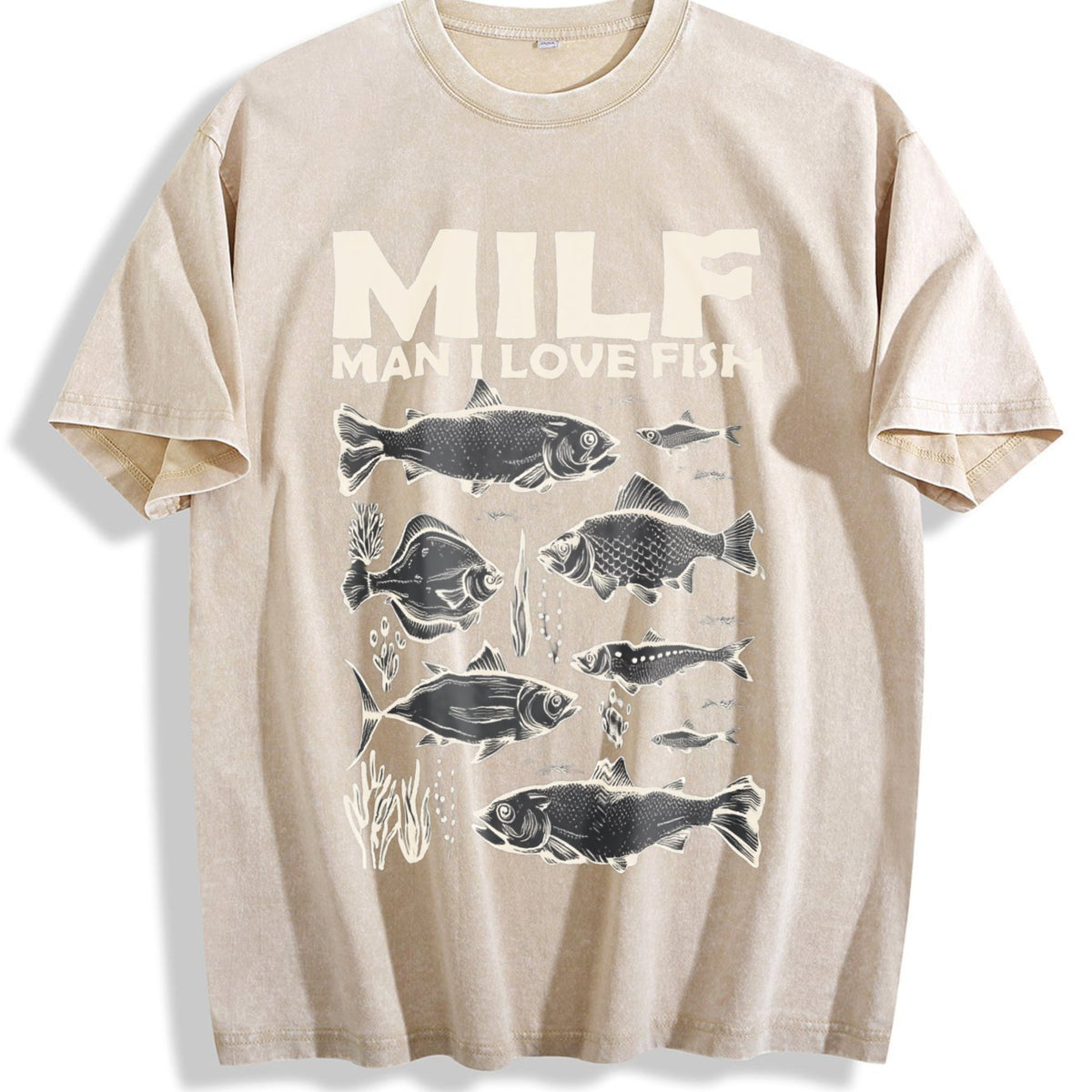 Milf Man I Love Fish 90s Vintage Washed T-Shirt product image 1