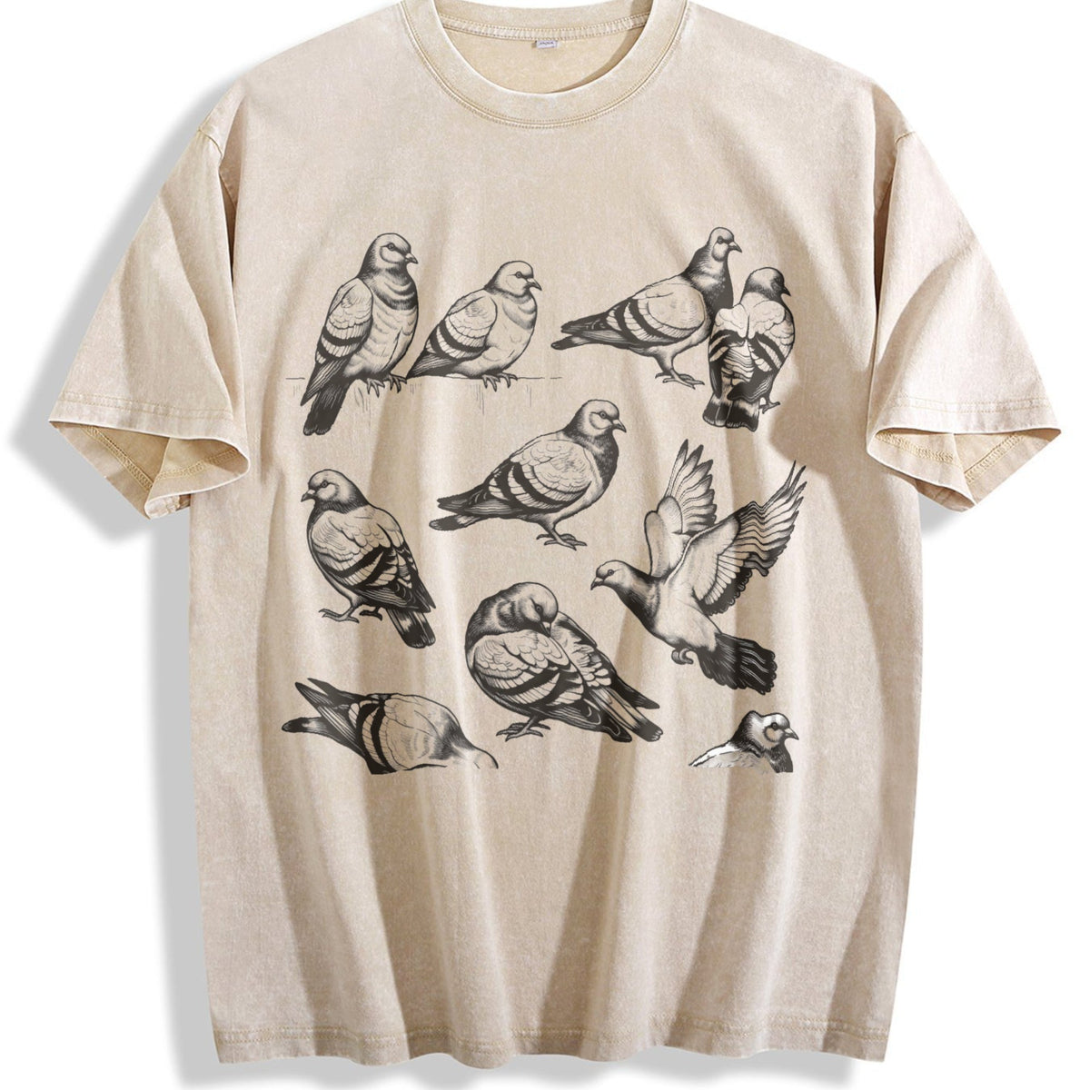 Pigeon 90s Tattoo Vintage Washed T-Shirt product image 1