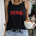 Feral Racer - Vibrant Blue With Red Lettering Women's Tank Top