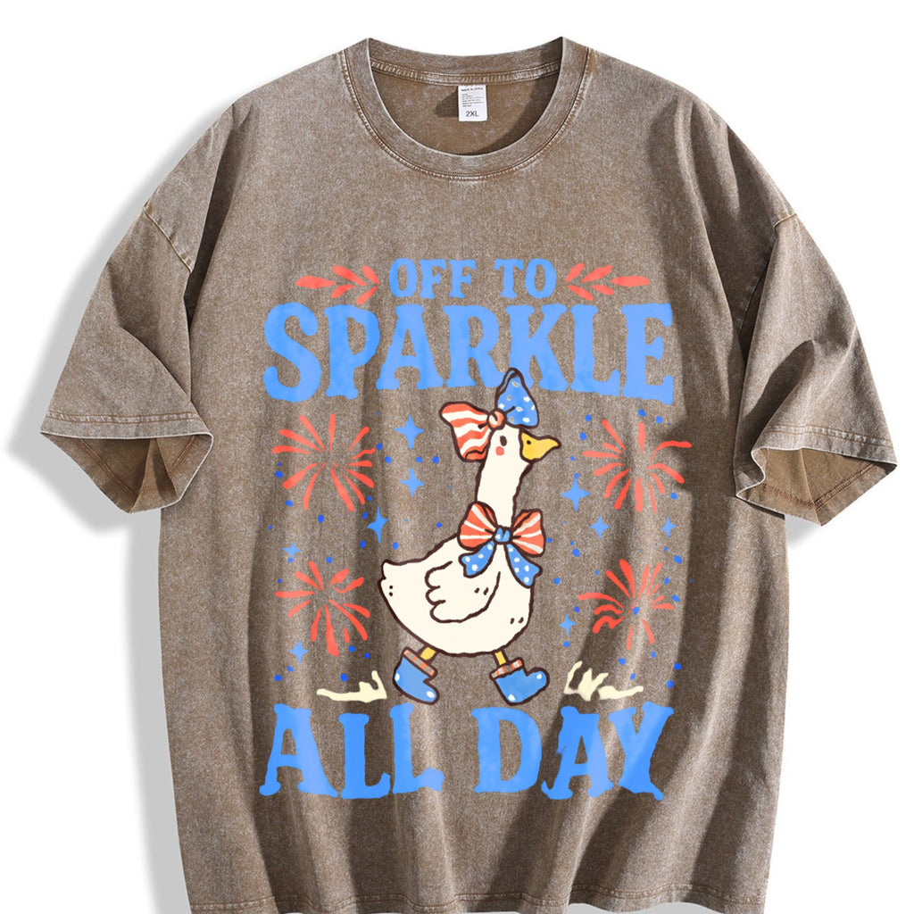 4th Of July Goose Vintage Washed T-Shirt product image 3