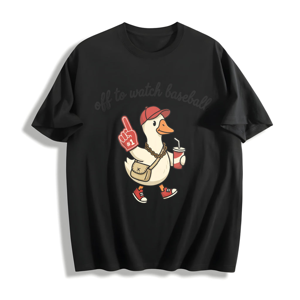 Off To Watch Baseball Goose Cotton T-Shirt product image 1