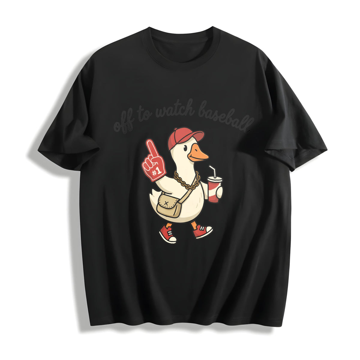 Off To Watch Baseball Goose Cotton T-Shirt product image 1