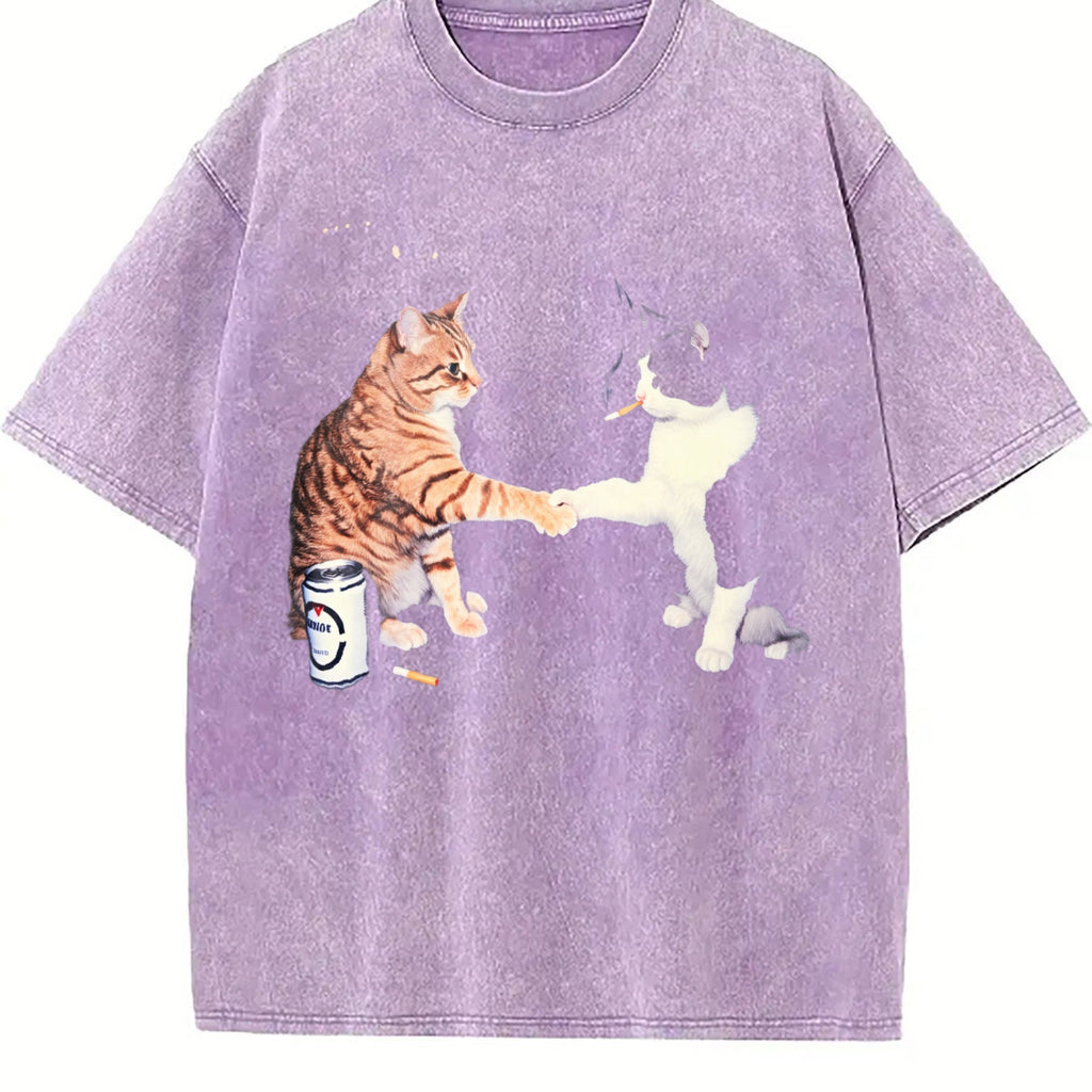 Smoking Cats Vintage Washed T-Shirt product image 6