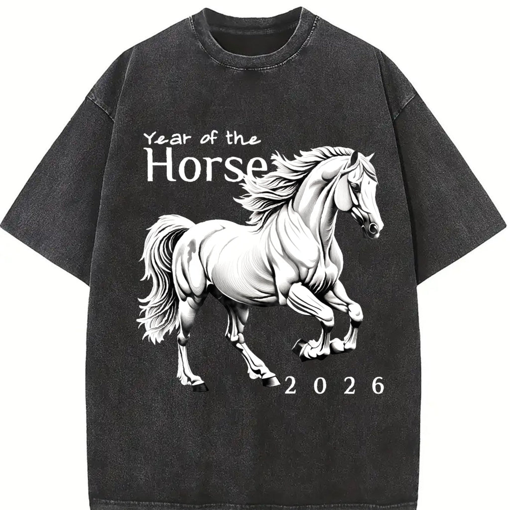 Galloping Horse Year Of The Vintage Washed T-Shirt product image 2