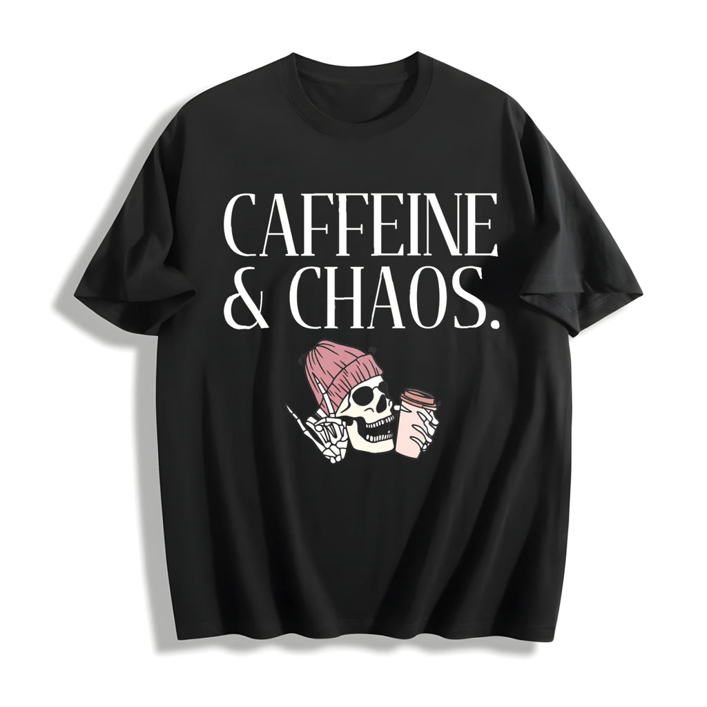 Caffeine And Chaos Cotton T-Shirt product image 1