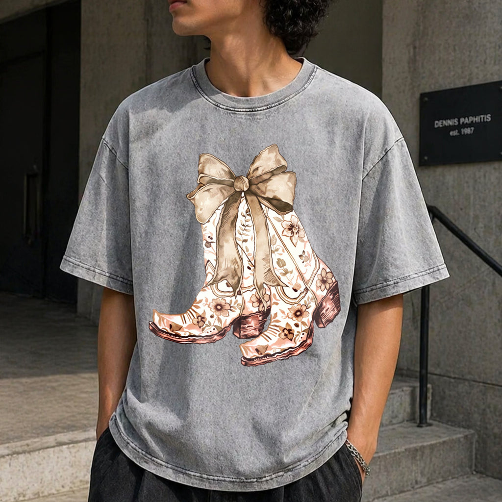 Cowgirl Chinoiserie Floral Boot Vintage Washed T-Shirt product image 5