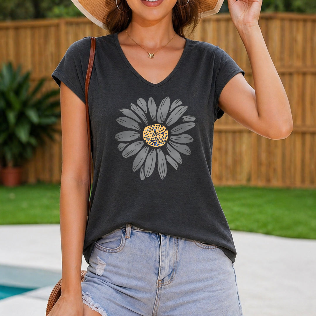 Daisy Floral Regular Vacation - Fun Cartoon Letter Women's V-Neck Tank Top