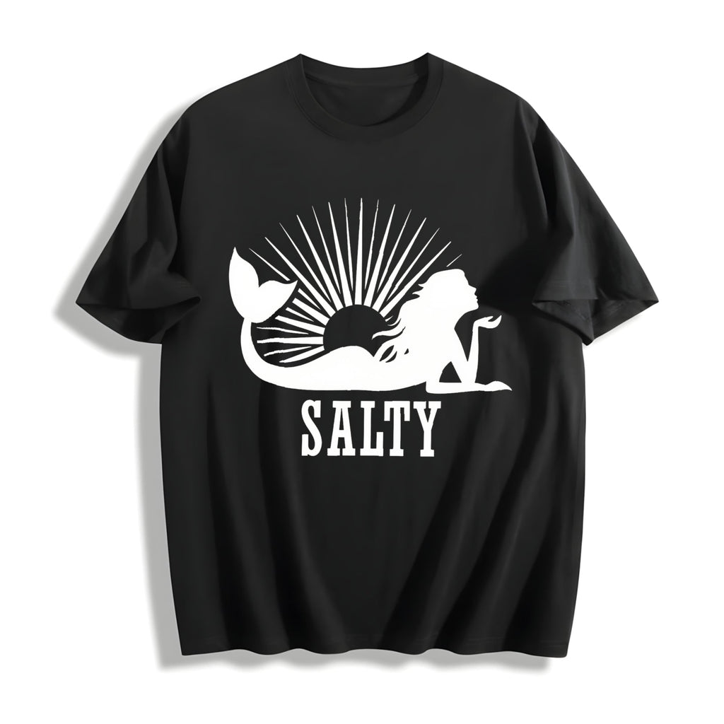 Beach Salty Mermaid Summer Cotton T-Shirt product image 1