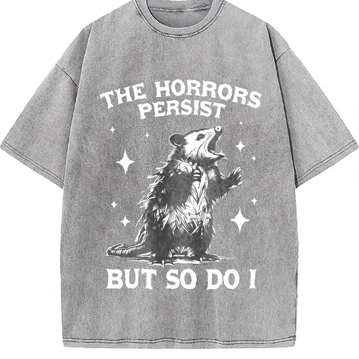 Horrors Persist But So Do I Possum Meme Vintage Washed product image 5