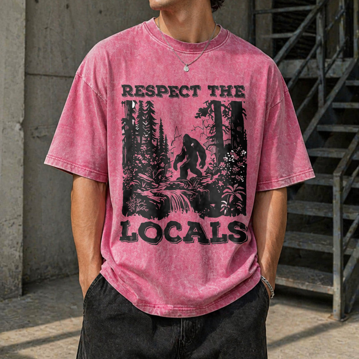 Respect The Locals Bigfoot Vintage Washed T-Shirt product image 7