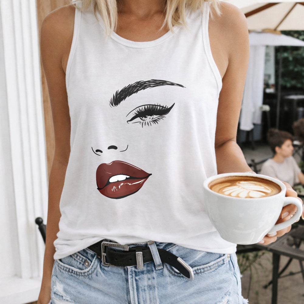 A Cartoon In Profile Women's Tank Top