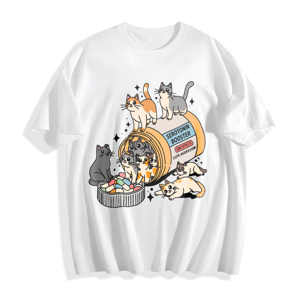 Serotonin Cats Cotton T-Shirt product image 2