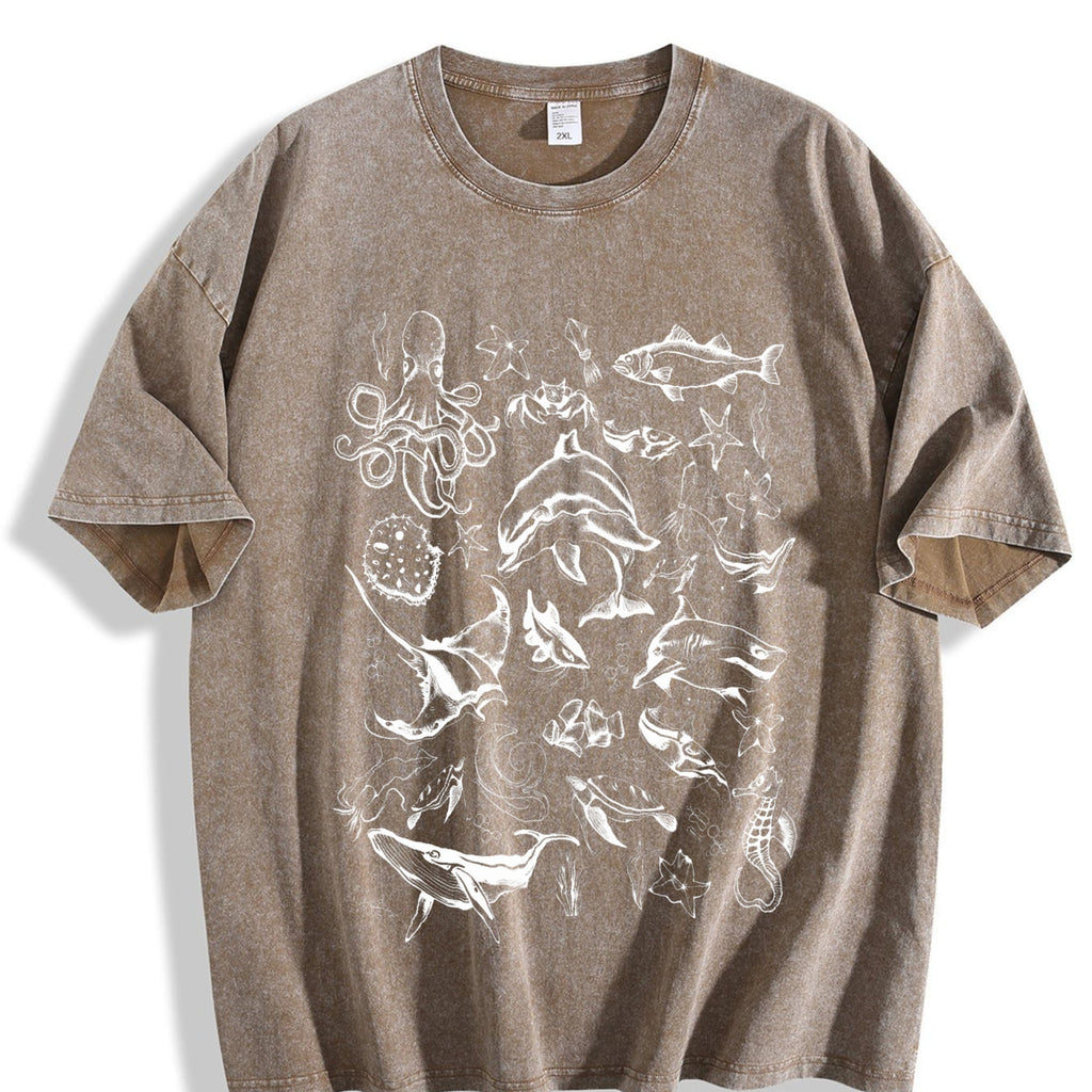 Sea Animal 90s Vintage Washed T-Shirt product image 3