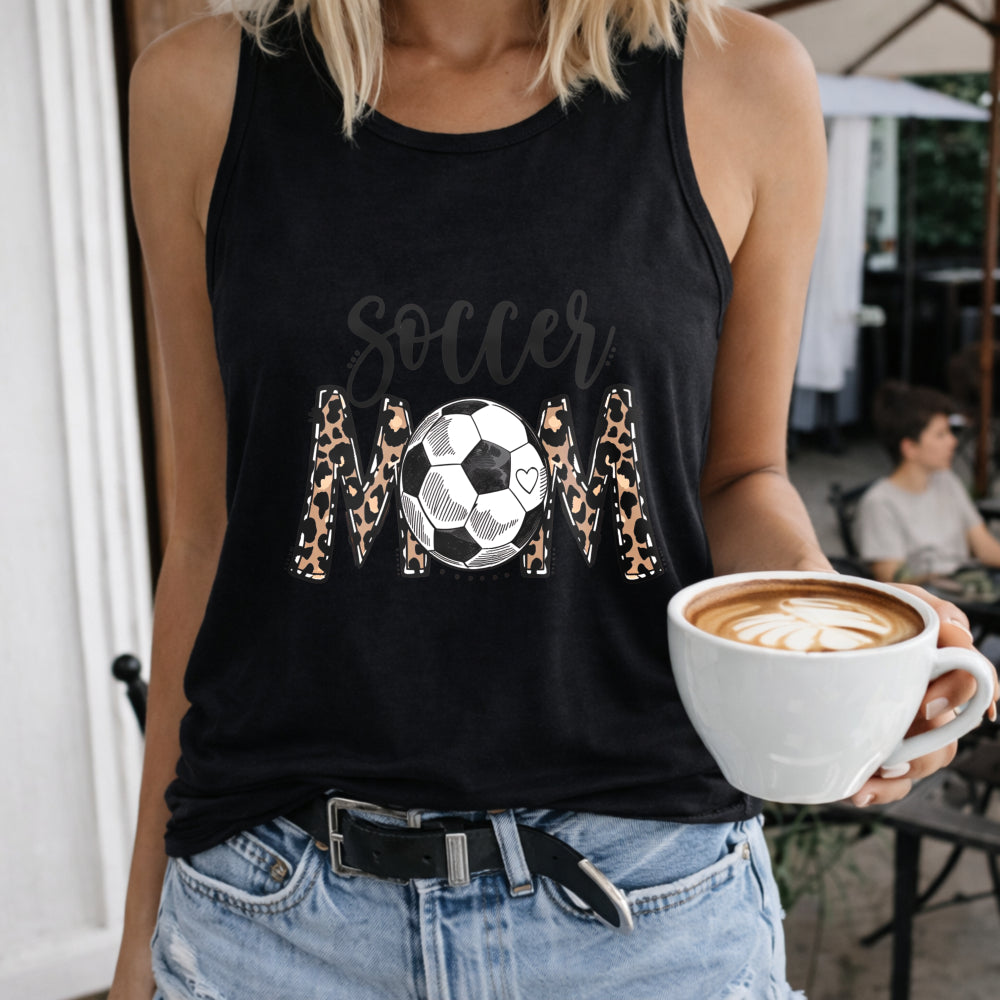Mother's Day Themed Soccer Mom Letter And Soccer Women's Tank Top