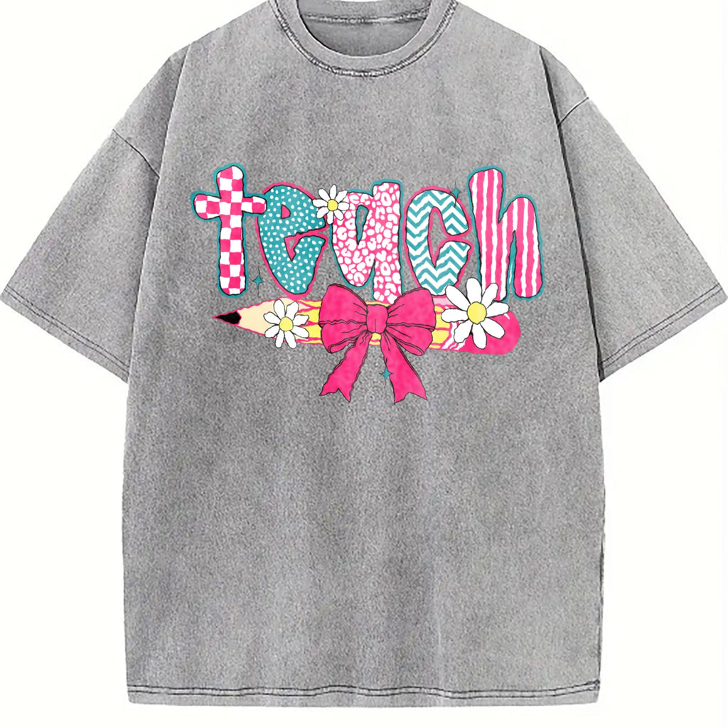 Checkered Teacher Vintage Washed T-Shirt product image 4