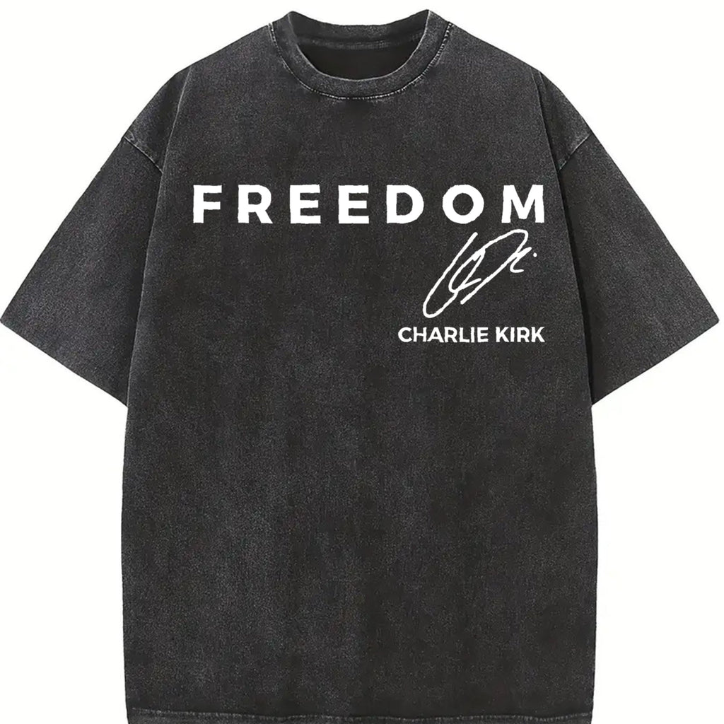 Charlie Kirk Freedom Vintage Washed T-Shirt product image 2
