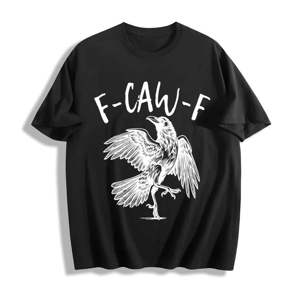 Funny Crow F-caw-f Black Raven Lover Gothic Cotton T-Shirt product image 1