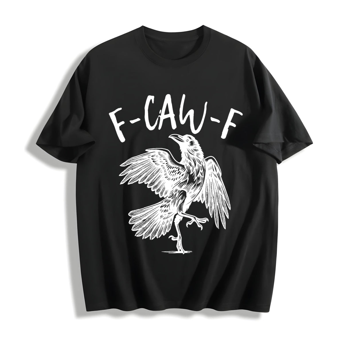 Funny Crow F-caw-f Black Raven Lover Gothic Cotton T-Shirt product image 1