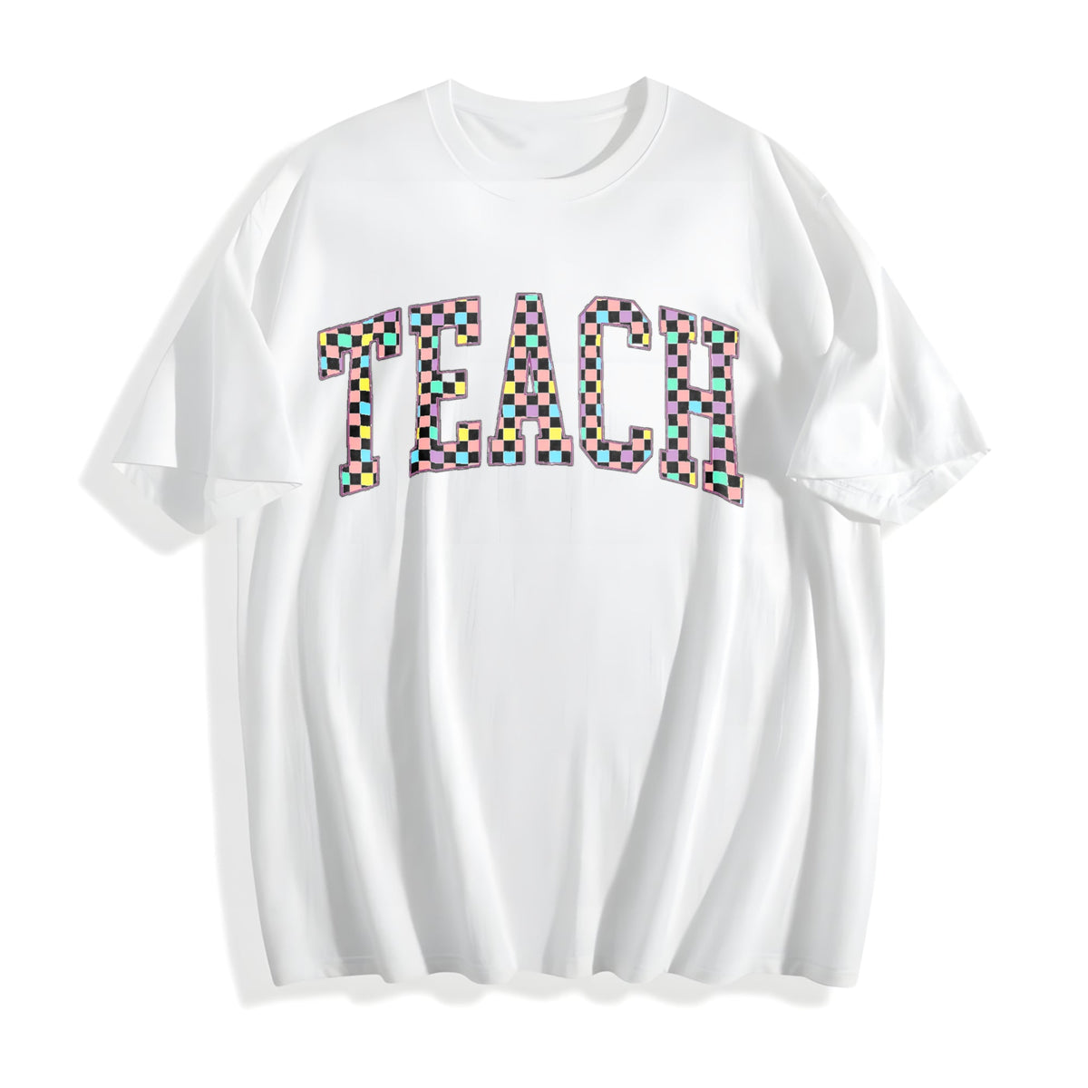 Checkered Teach Cotton T-Shirt product image 2