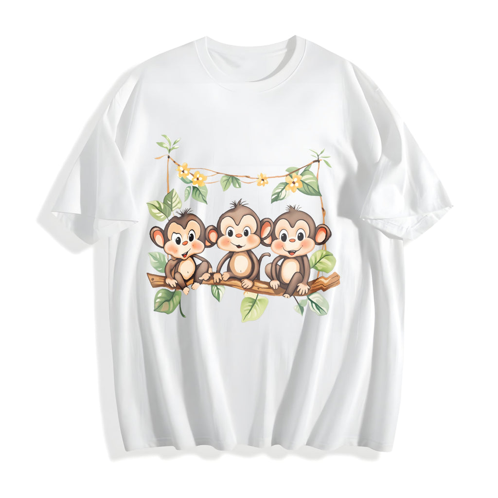 Summer : With Three Monkeys On Branch Yellow Flowers And product image 2