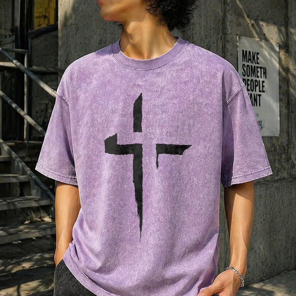 Patterned Cross Vintage Washed T-Shirt product image 6