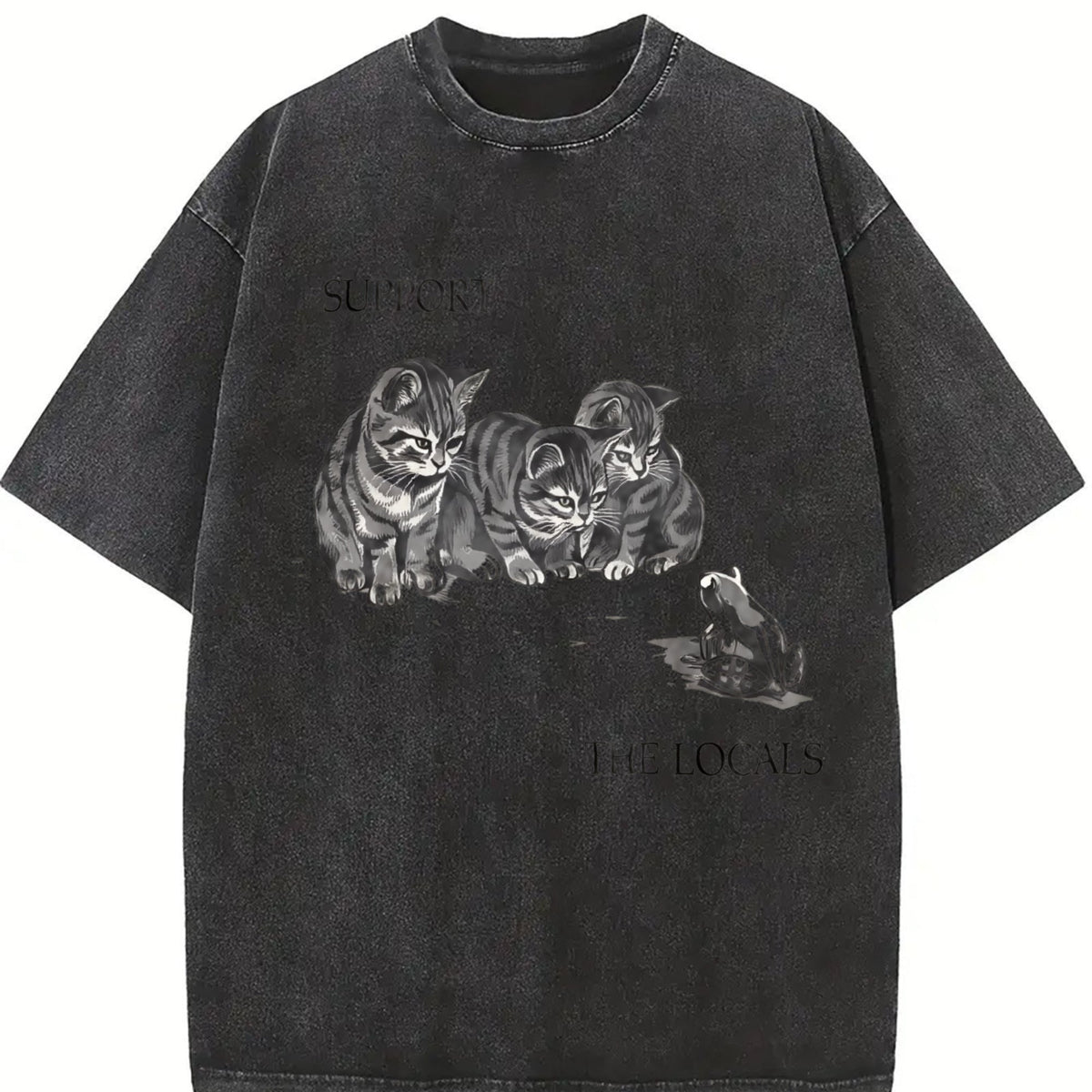 Kitten And Frog Vintage Washed T-Shirt product image 2