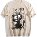 Animal Letter Cat Fine Summer Vintage Washed T-Shirt product image 1