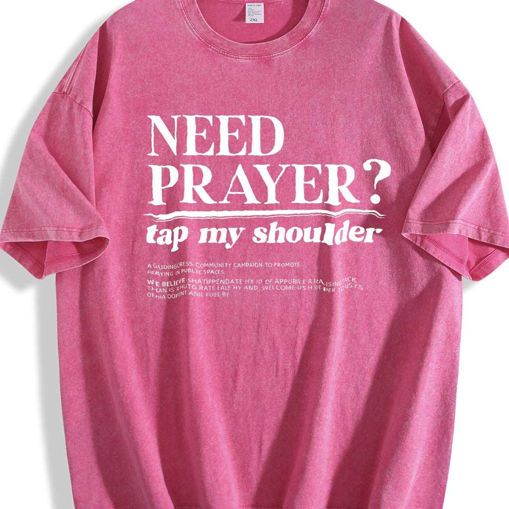 Need Prayer Tap My Shoulder Vintage Washed T-Shirt product image 5