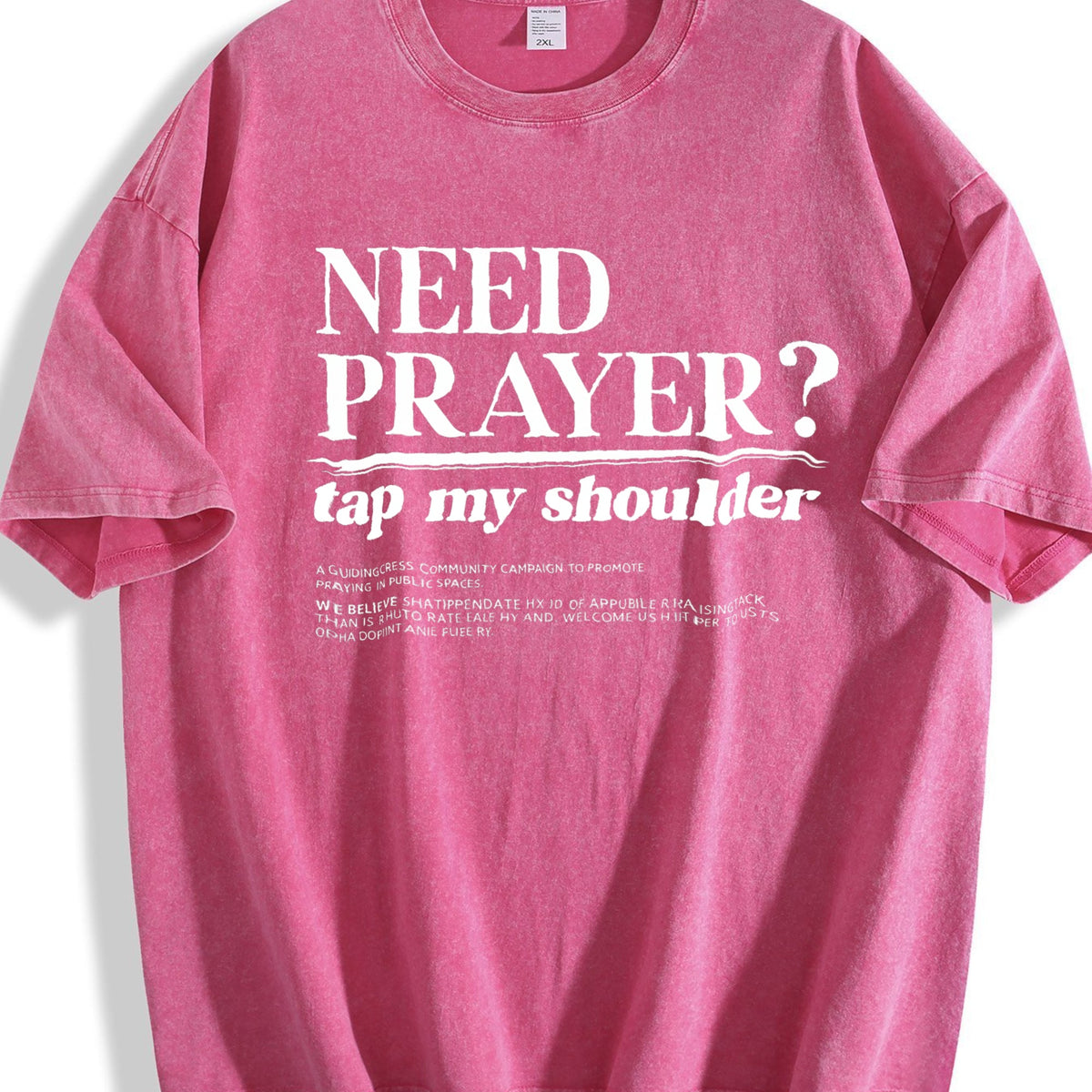 Need Prayer Tap My Shoulder Vintage Washed T-Shirt product image 5