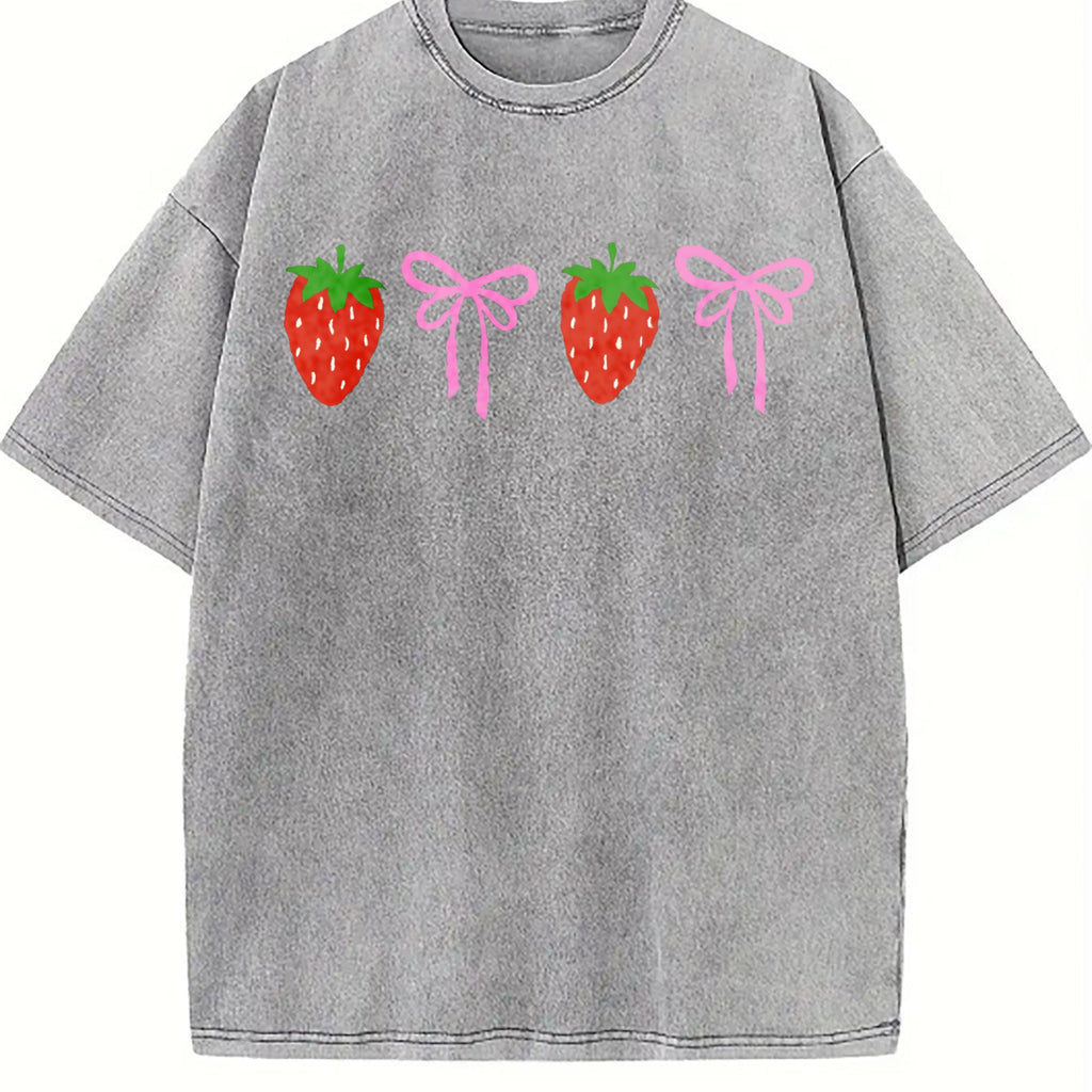 Strawberry Bow Vintage Washed T-Shirt product image 5