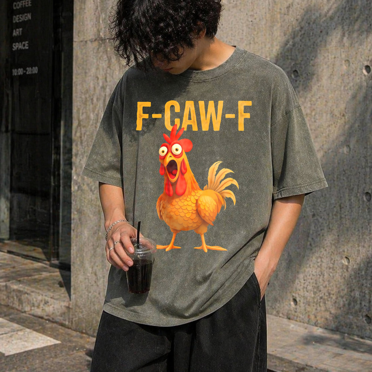 Funny Chicken Vintage Washed T-Shirt product image 4