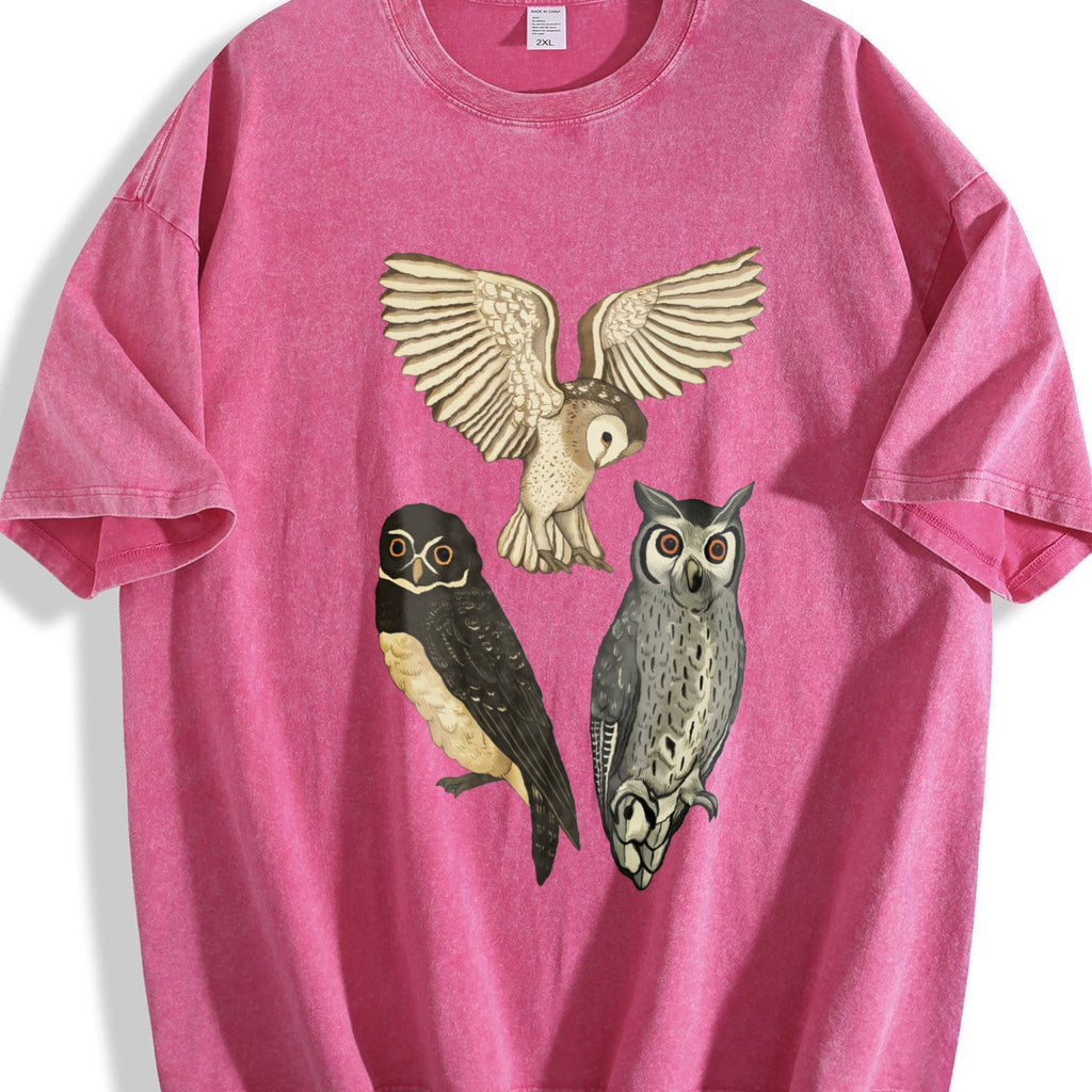 A Of Three Owls Flying Vintage Washed T-Shirt product image 5