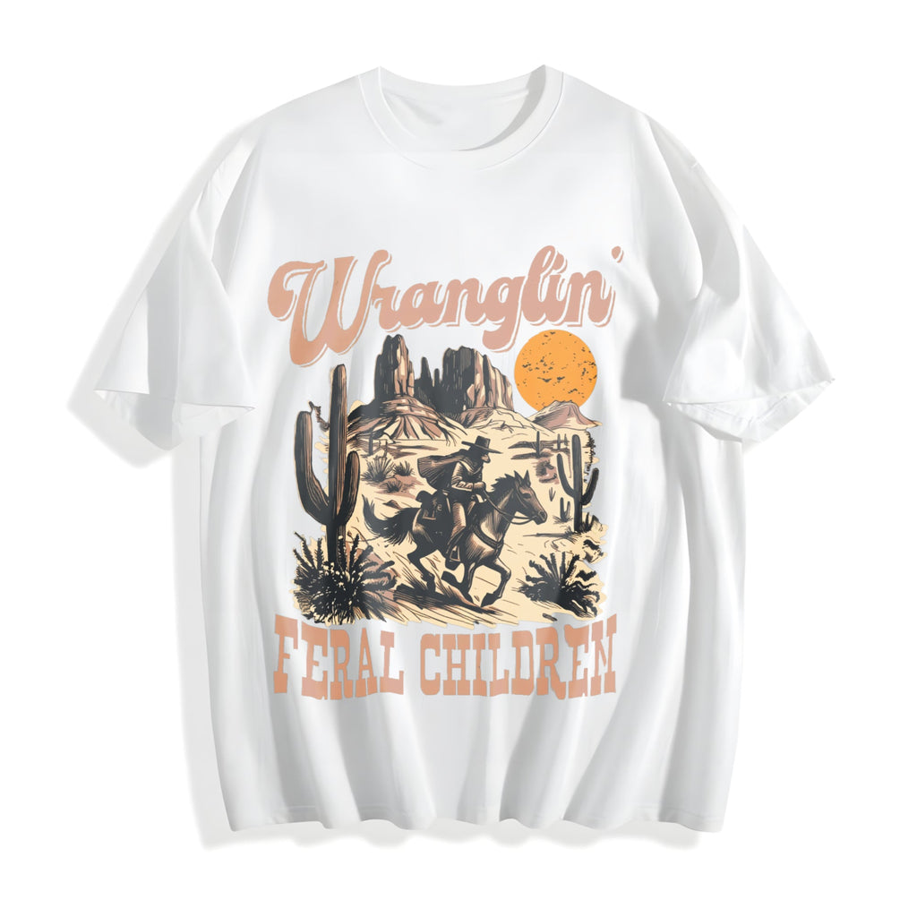 Wranglin' Feral Children Raccoon 90s Western Cotton T-Shirt product image 2