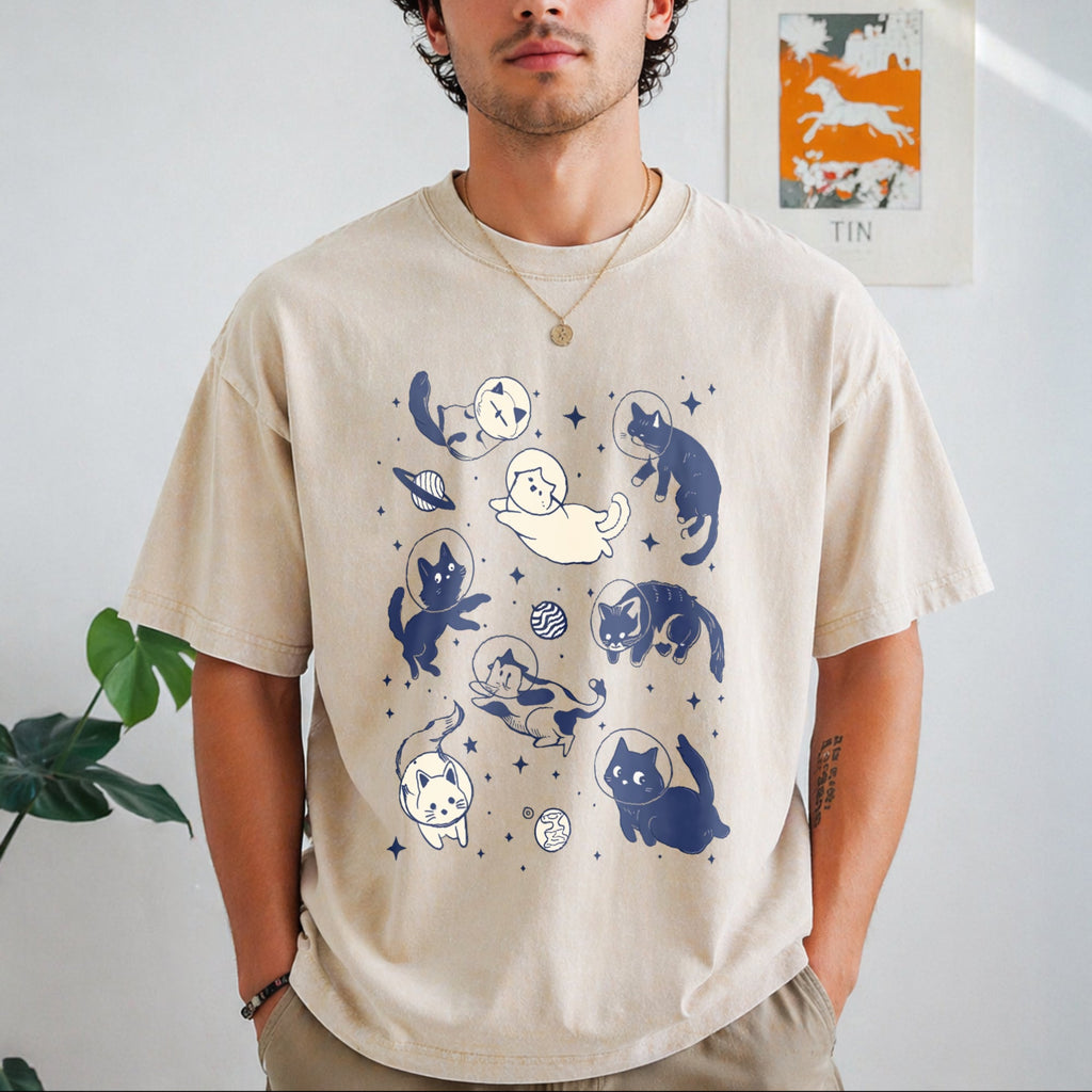 Cats In Space - - Cat Lover - Funny Kitty - Vintage Washed product image 1