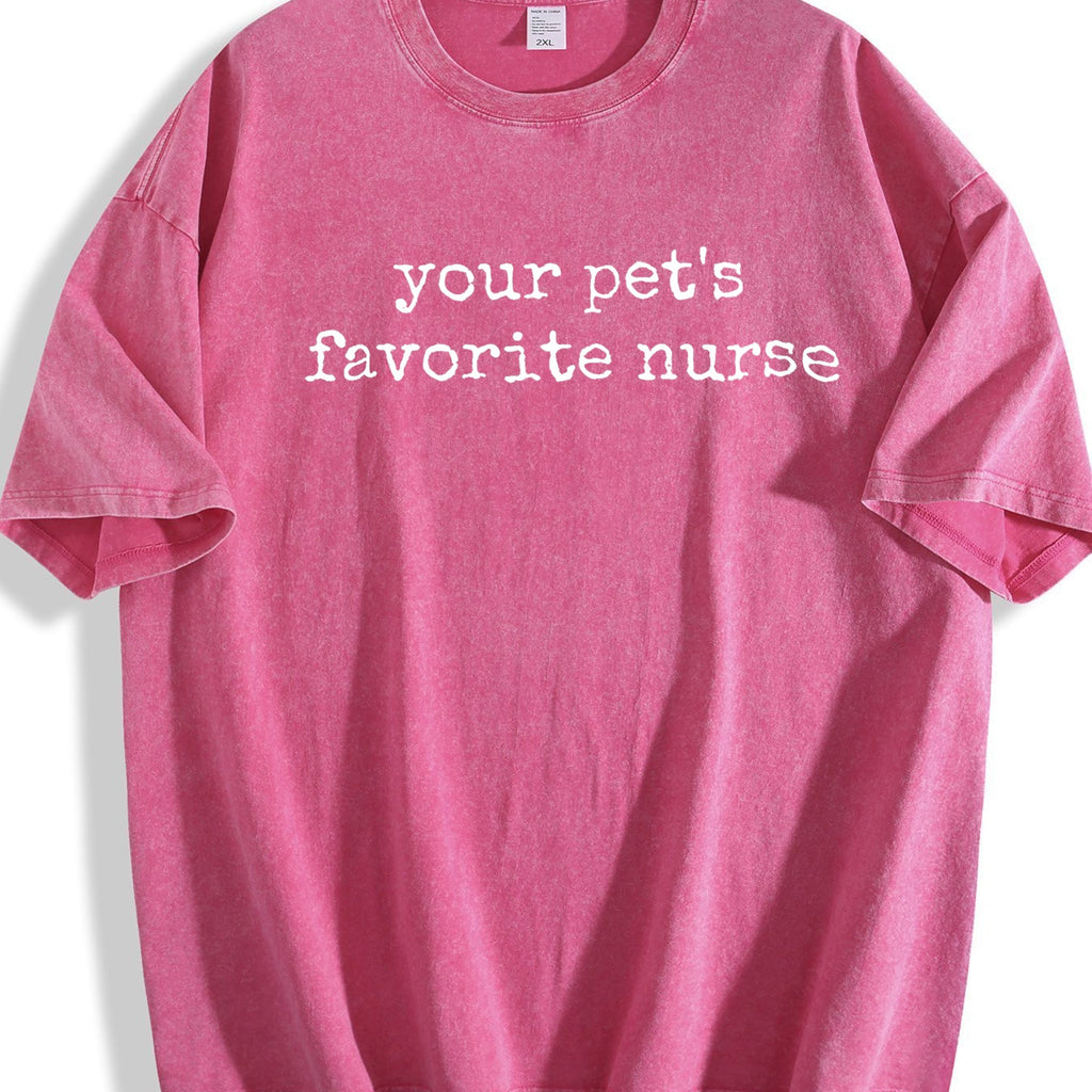 Your Pet's Favorite Nurse Vintage Washed T-Shirt product image 5