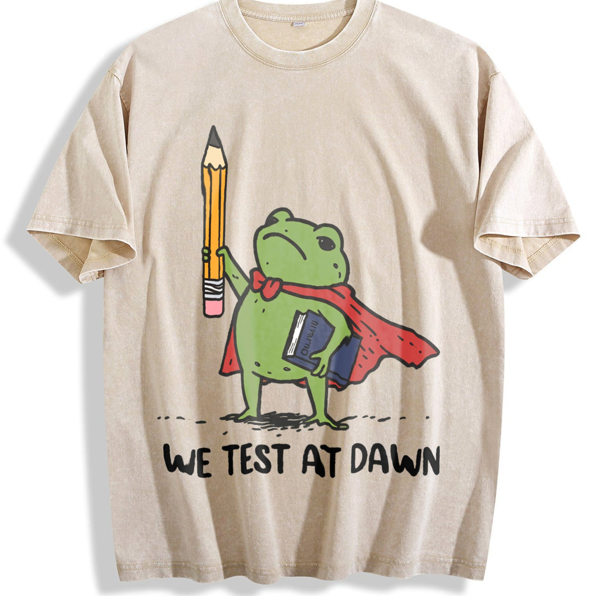 We Test At Dawn Funny Teacher Frog Vintage Washed T-Shirt product image 1