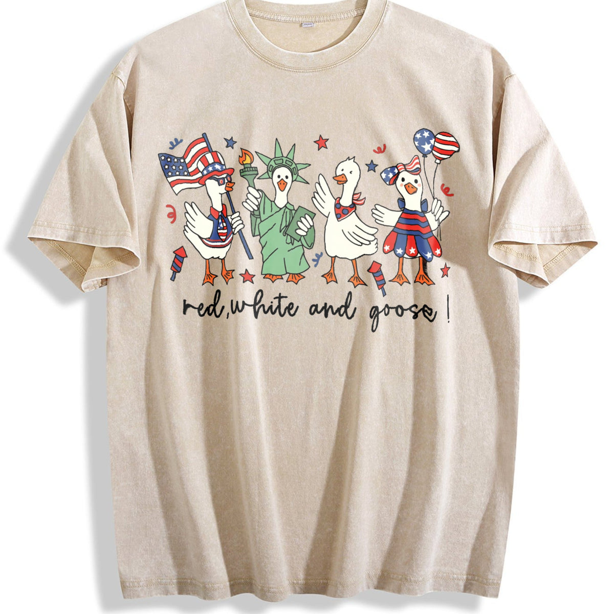 Patriotic Goose Vintage Washed T-Shirt product image 1