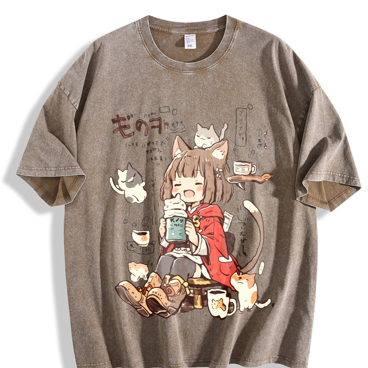Summer A Cat Ear Vintage Washed T-Shirt product image 3