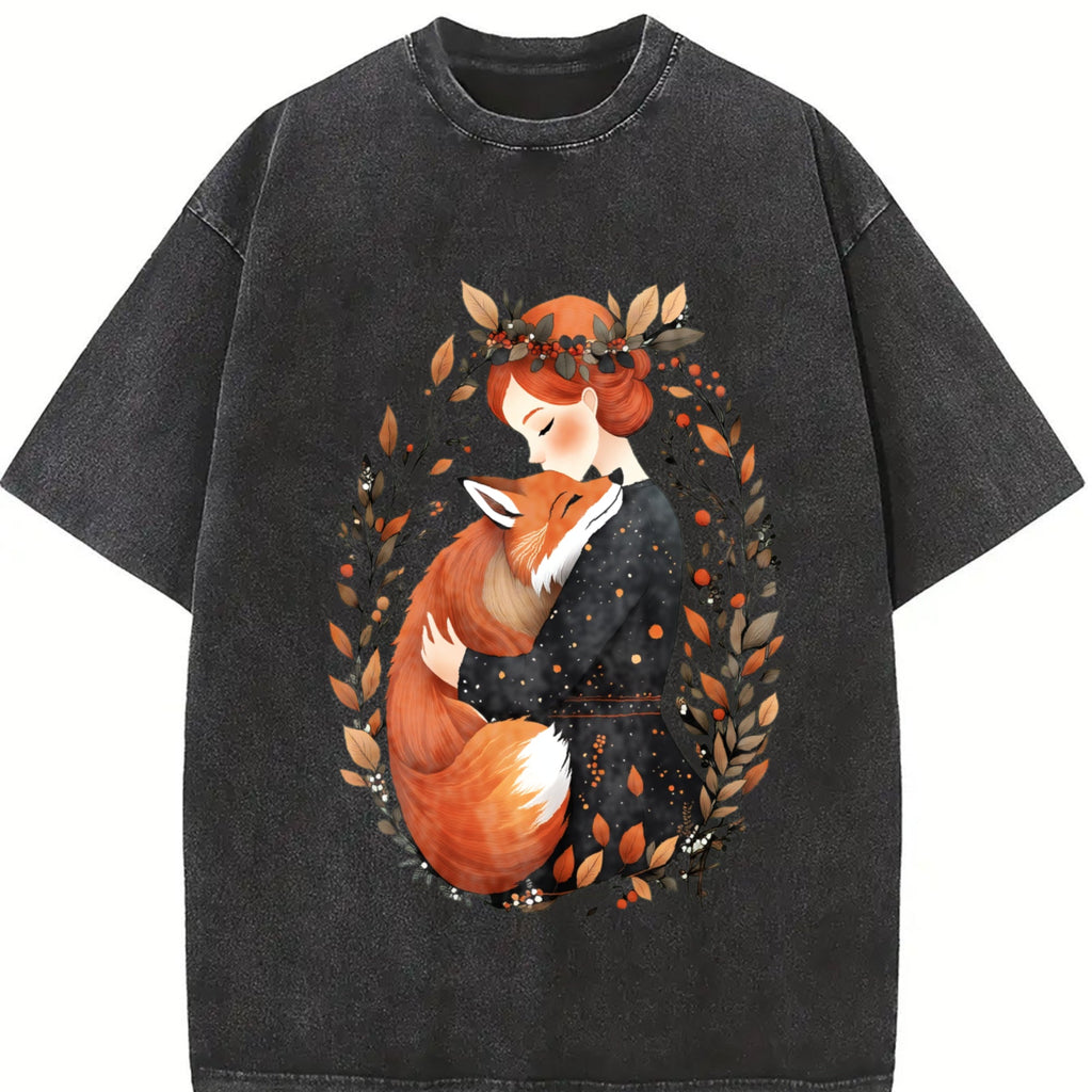 Bohemian Fox Mom Warm Hug One-piece Summer Vintage Washed product image 2
