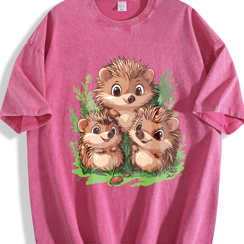 Summer A With Three Brown Hedgehogs Nestled In Green product image 7
