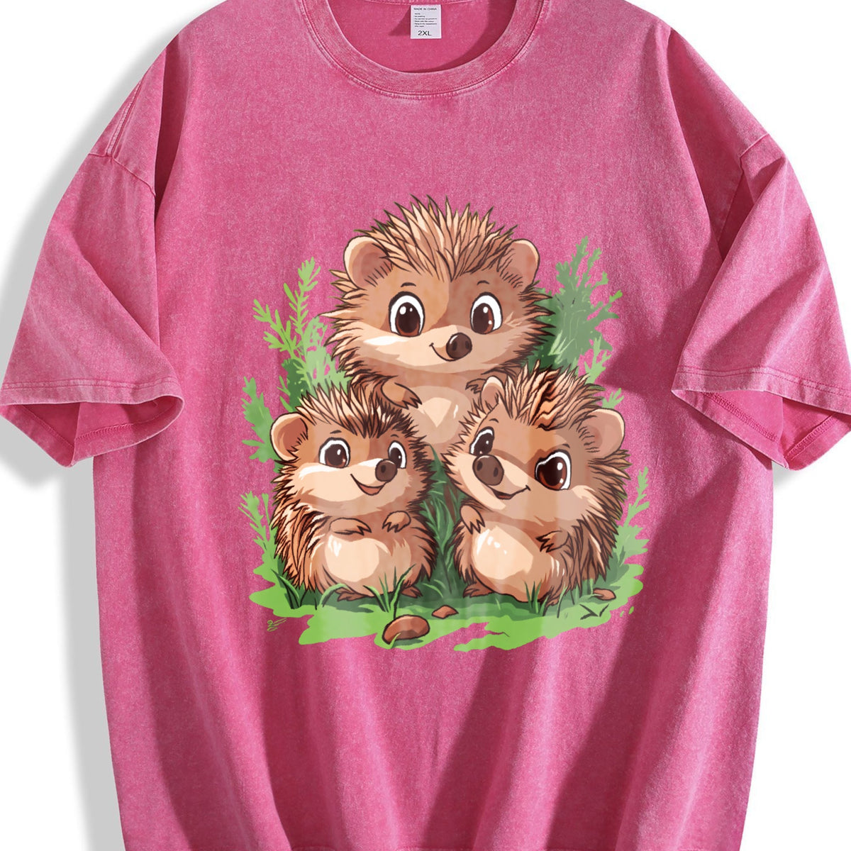 Summer A With Three Brown Hedgehogs Nestled In Green product image 7