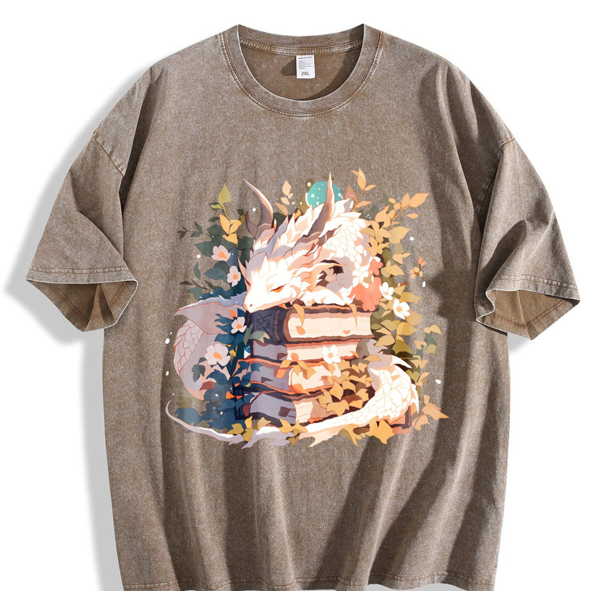 Animal Series Summer : White Dragon Lying On Books Vintage product image 3