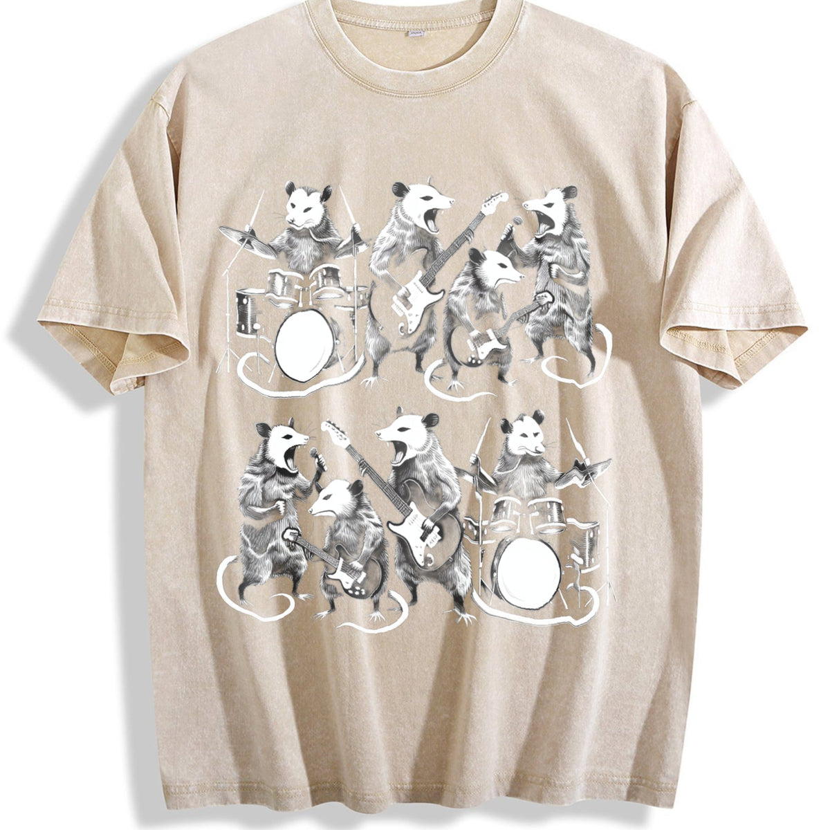 Possum Rock Band Vintage Washed T-Shirt product image 1