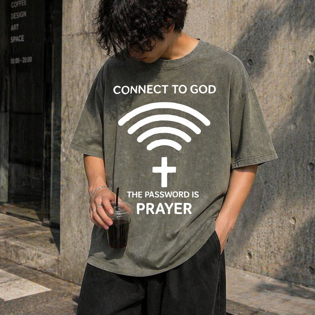 Connect To God The Password Ls Prayert- 100 Vintage Washed product image 4