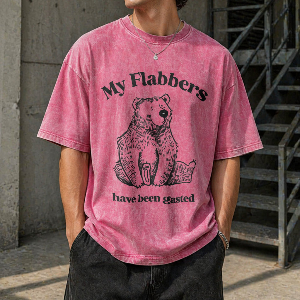 Flabbergasted Bear Funny Vintage Washed T-Shirt product image 7