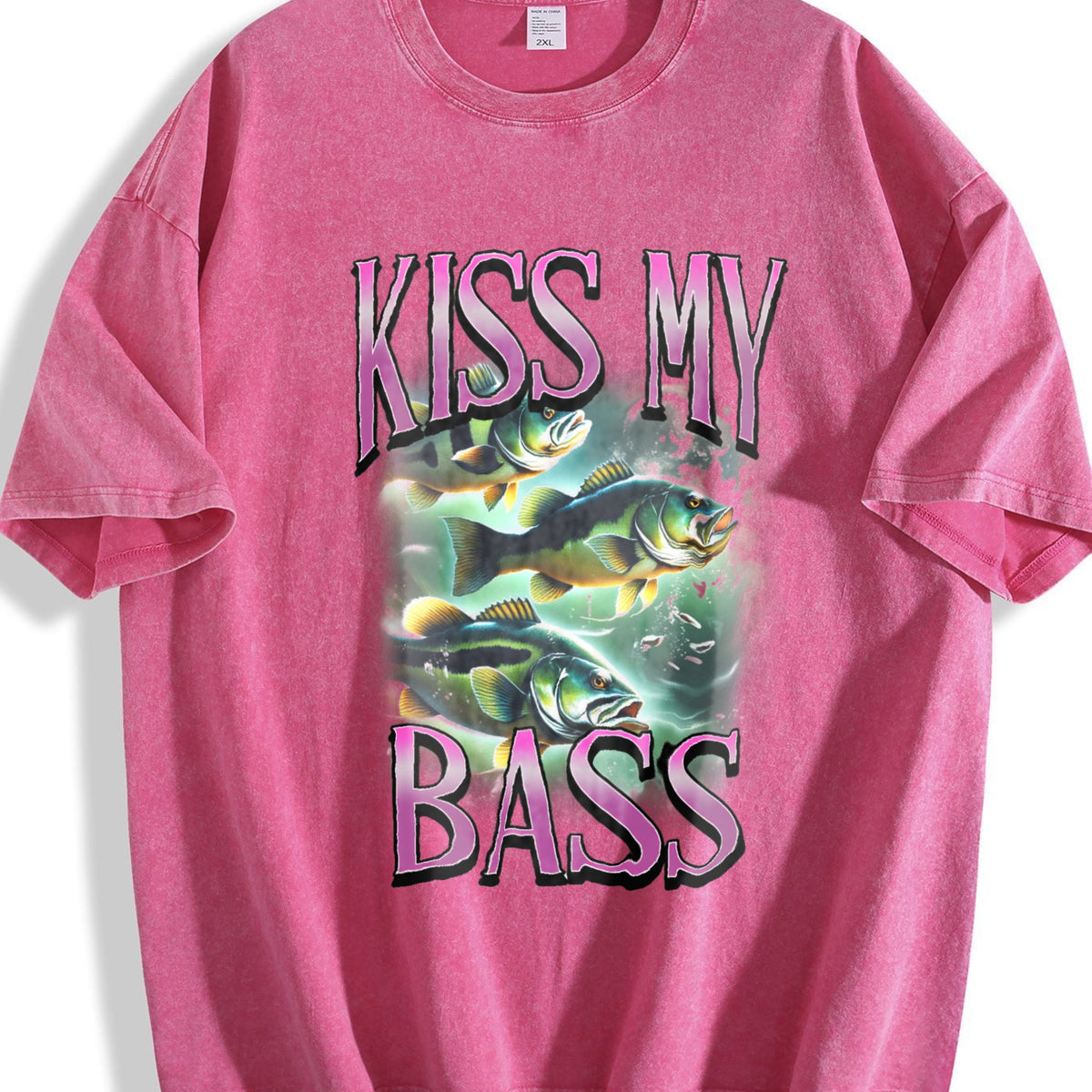 Kiss My Bass Fishing Vintage Washed T-Shirt product image 7